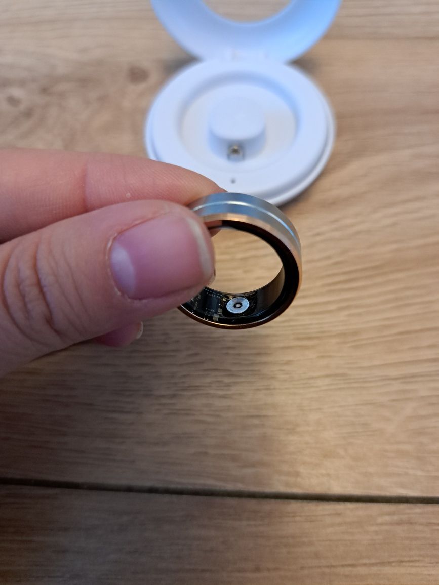 Smart ring JYouPro srebrny, tętno, saturacja, monitor snu, aktywność,