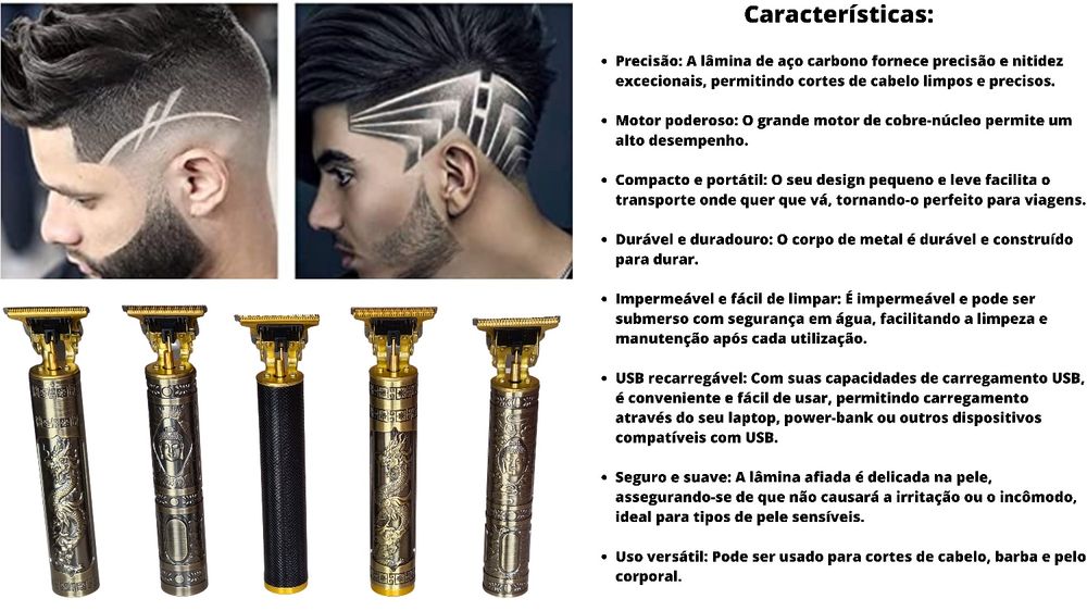 Aparador de Barba & Cabelo - sem fios
