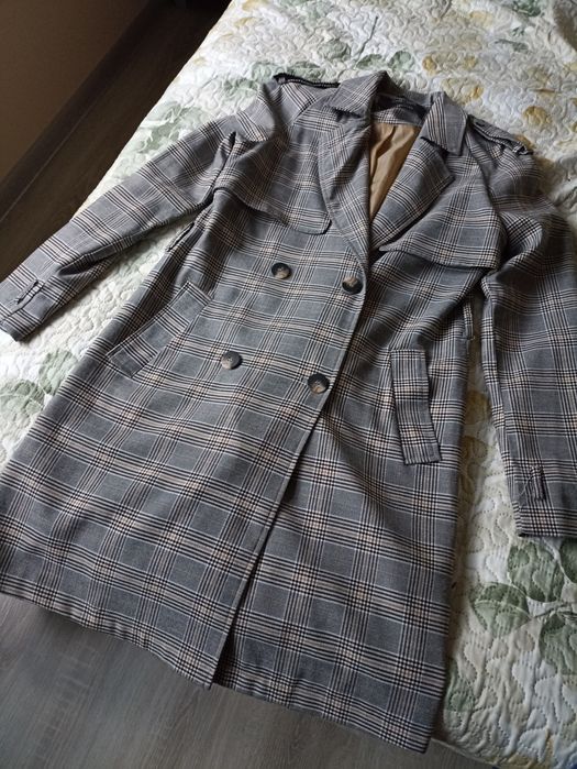 Płaszczyk lekki wiosenny w kratkę Sinsay 34