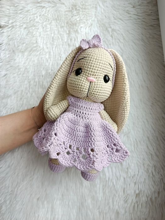 Maskotka króliczek ręcznie robiony - prezent na chrzest lub roczek