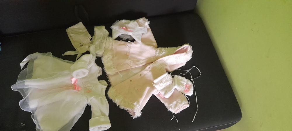 Ubranko do chrztu r62-68 zimowe dla dziewczynki