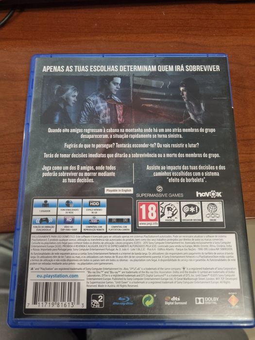 Jogo ps4 until dawn português