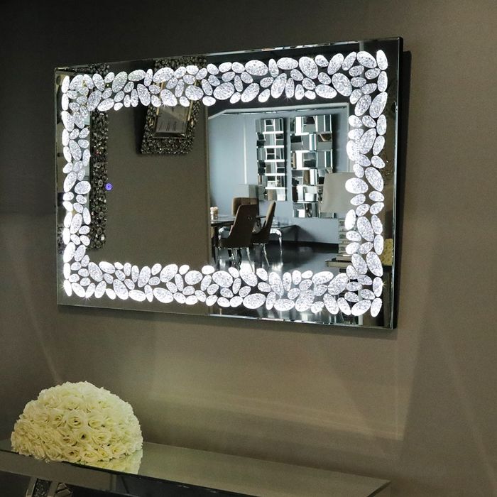 Lustro glamour prostokątne podświetlane 80x120 cm M-0691