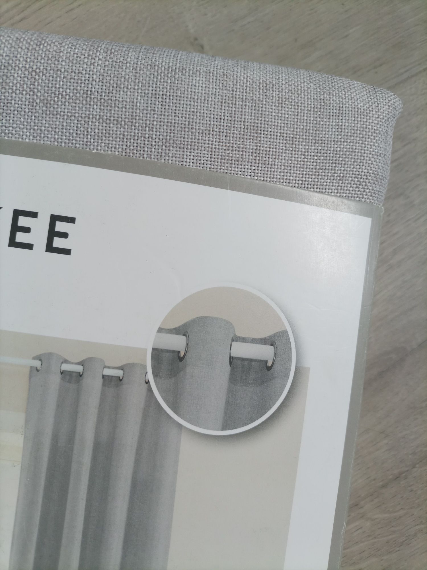 Dwie zasłony boho beżowe na przelotkach Smukee 2x zasłona ala len