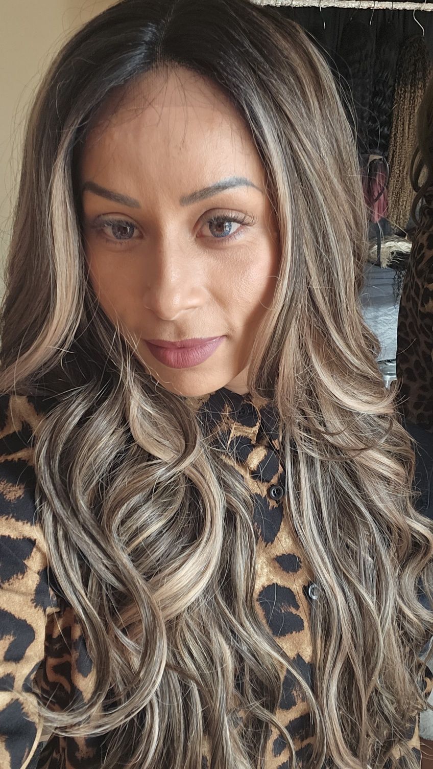 Lace front de fibra realista ao natural