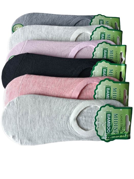 Bawełniane stopki damskie bambusowe 6 par.r 39-41