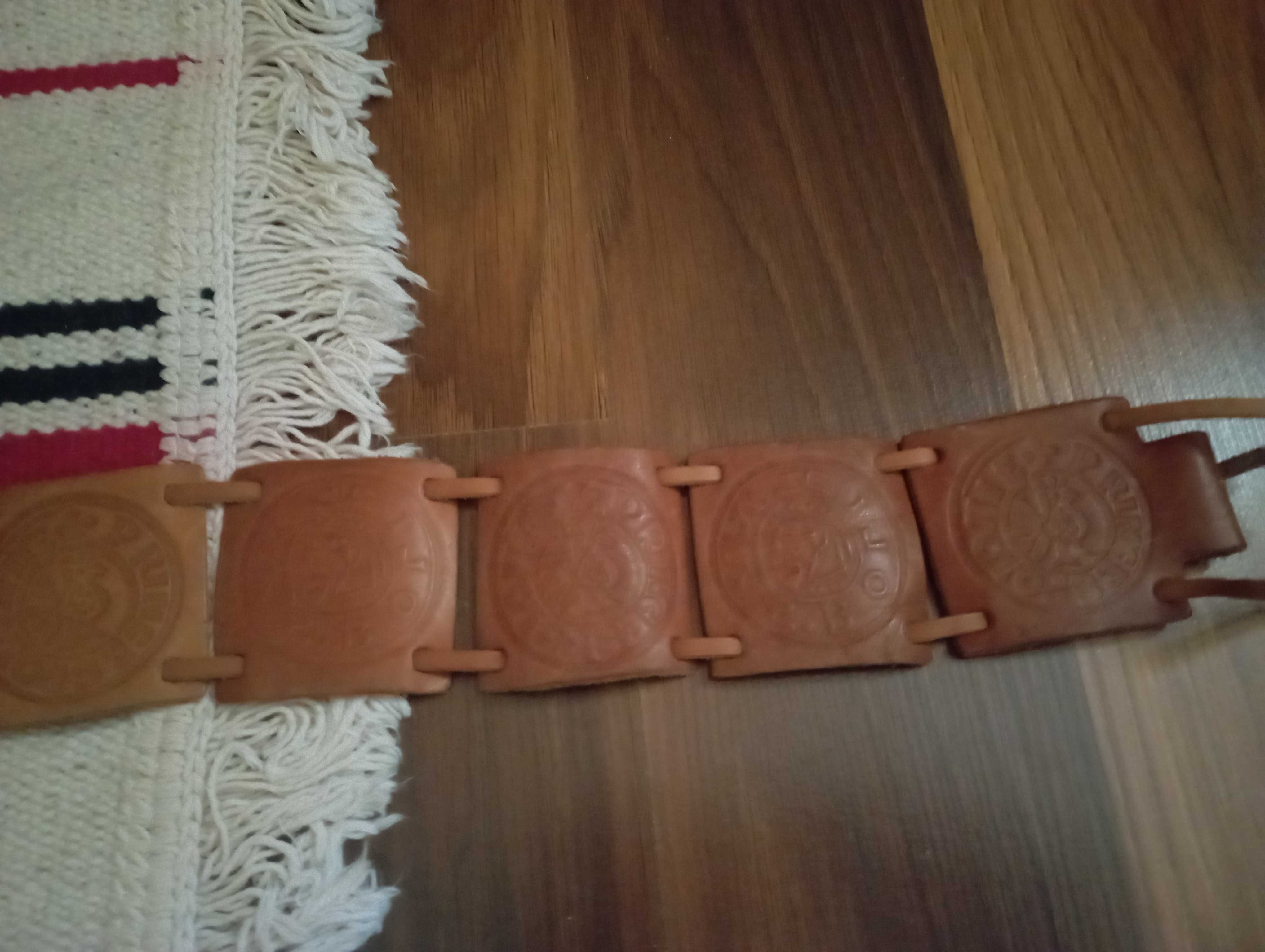 Damski stylowy pasek ze skóry juchtowej