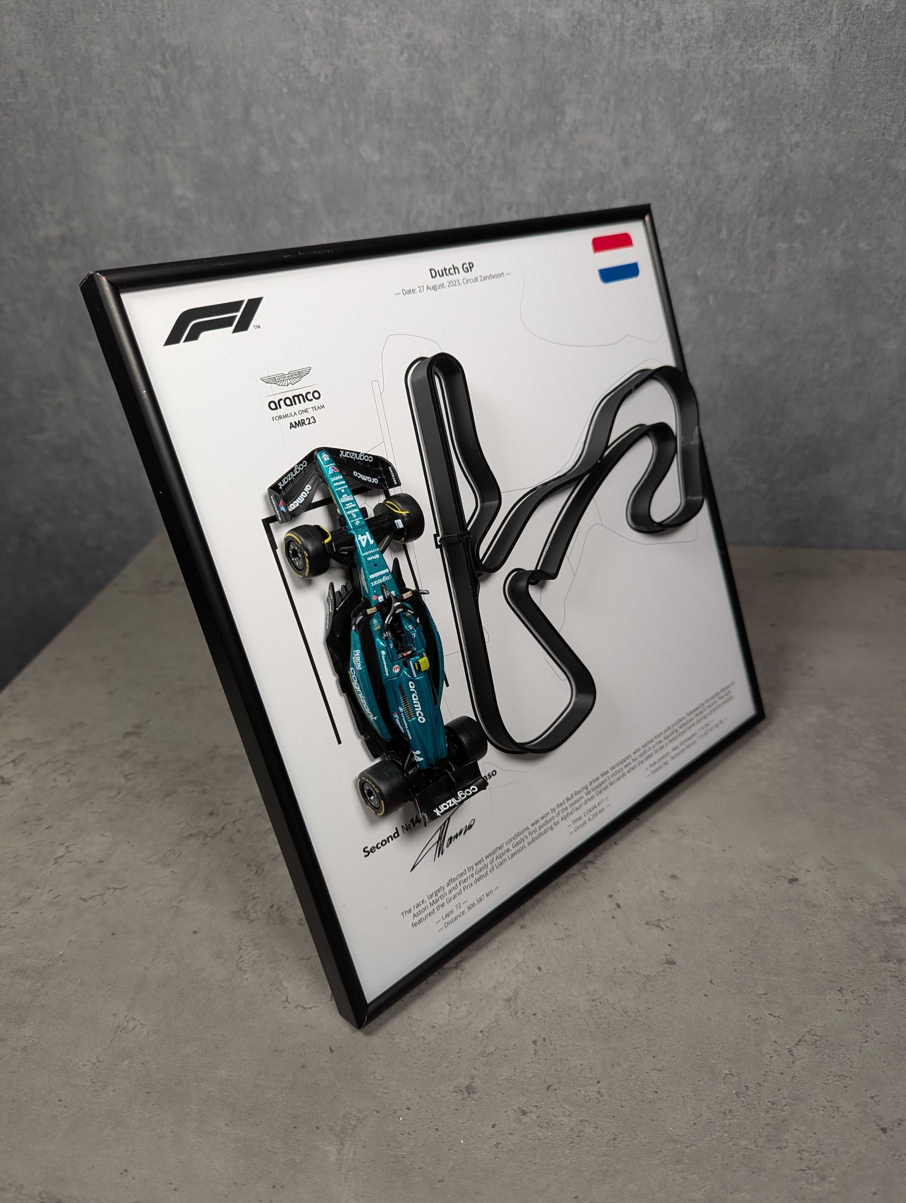 Bburago з Рамкою F1 (AMR23) 3D Траса Dutch GP 2023 #14 Fernando Alonso