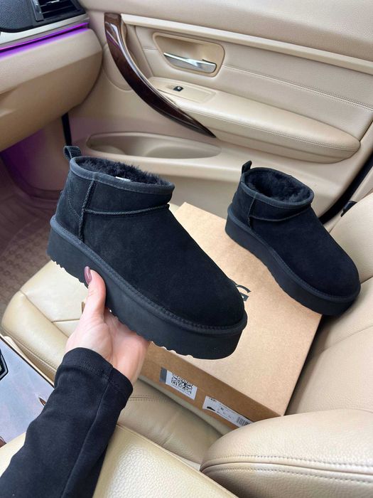 Уггі UGG Ultra Mini Black Platform Угг Преміум (36-41)