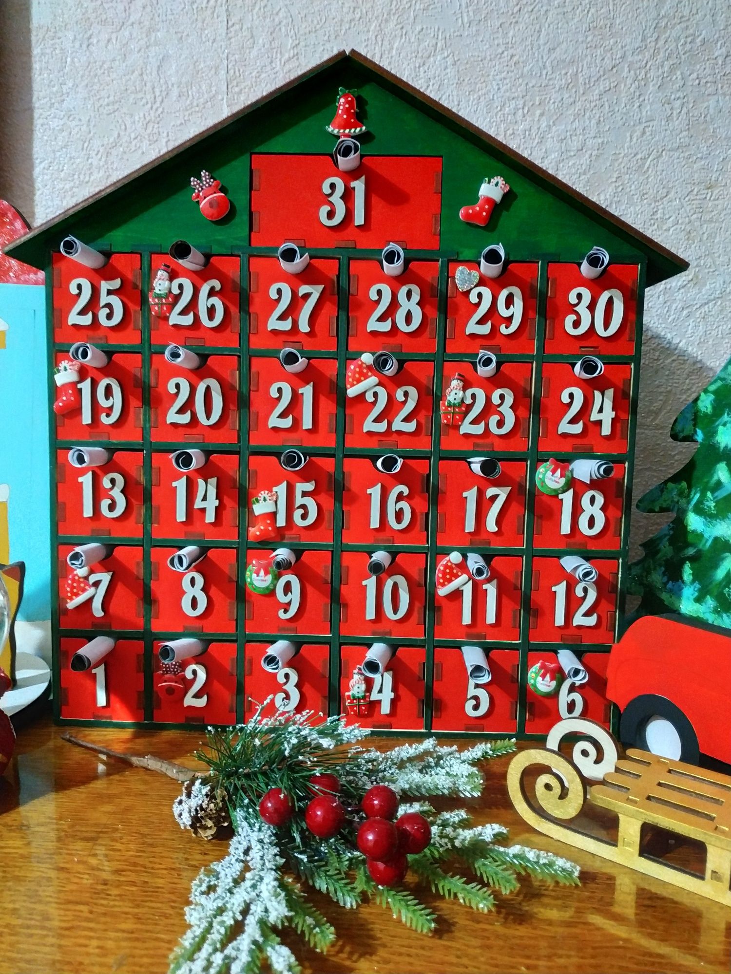 Адвент календар з фанери
