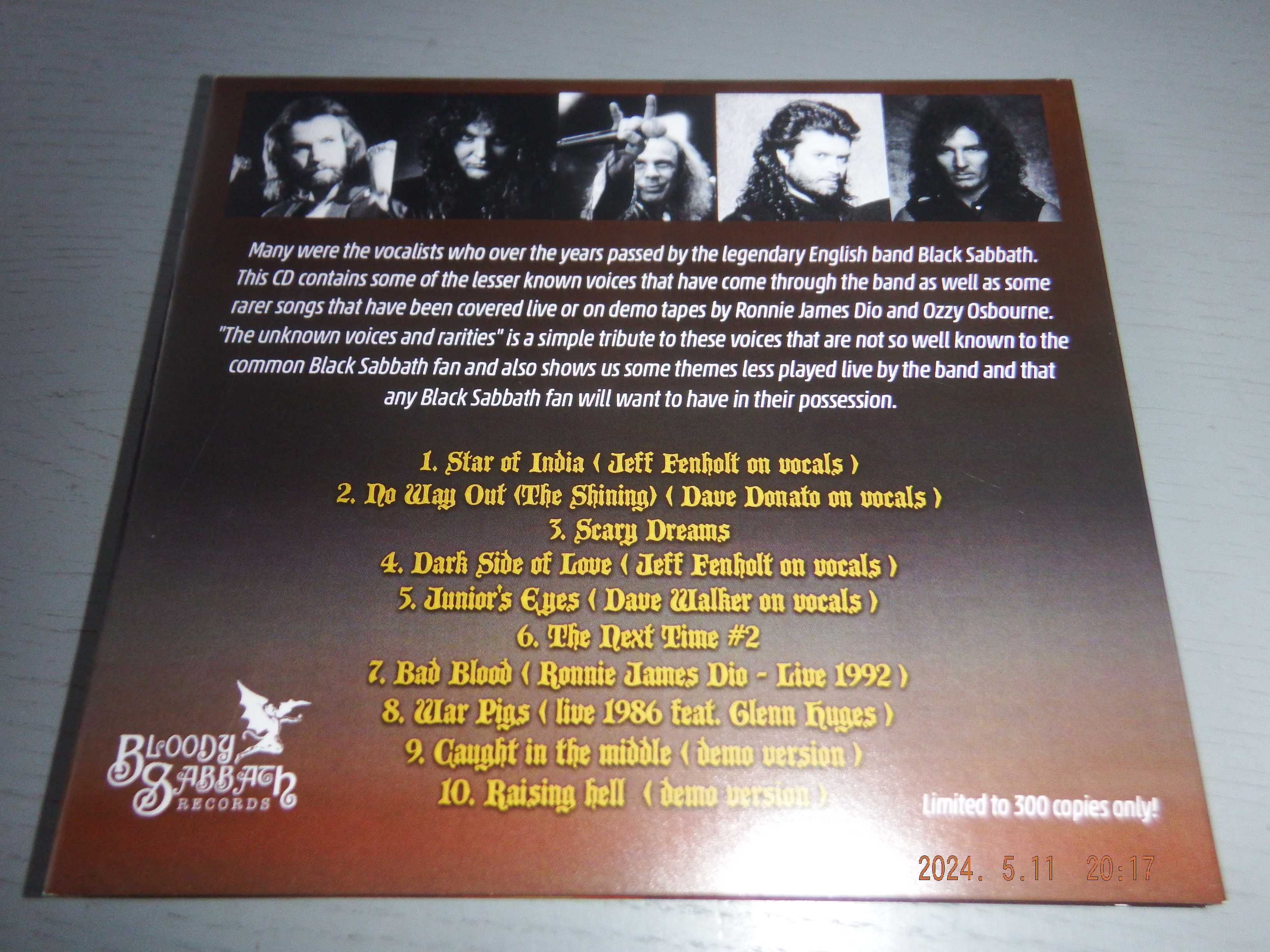 BLACK SABBATH - The unknown voices and rarities  digipack  limit 300