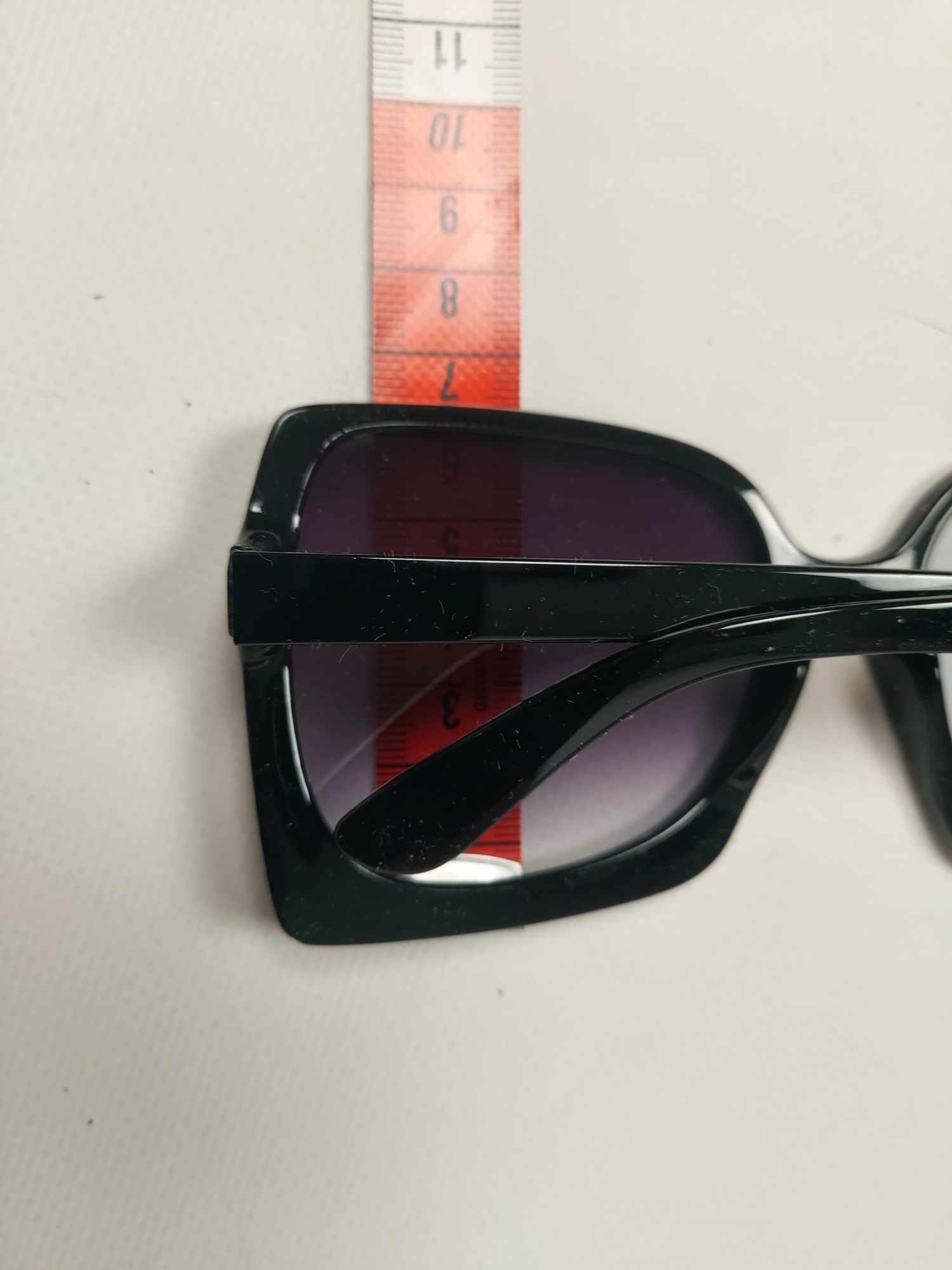 Nowe duże kwadratowe okulary przeciwsłoneczne czarne oprawki gradient