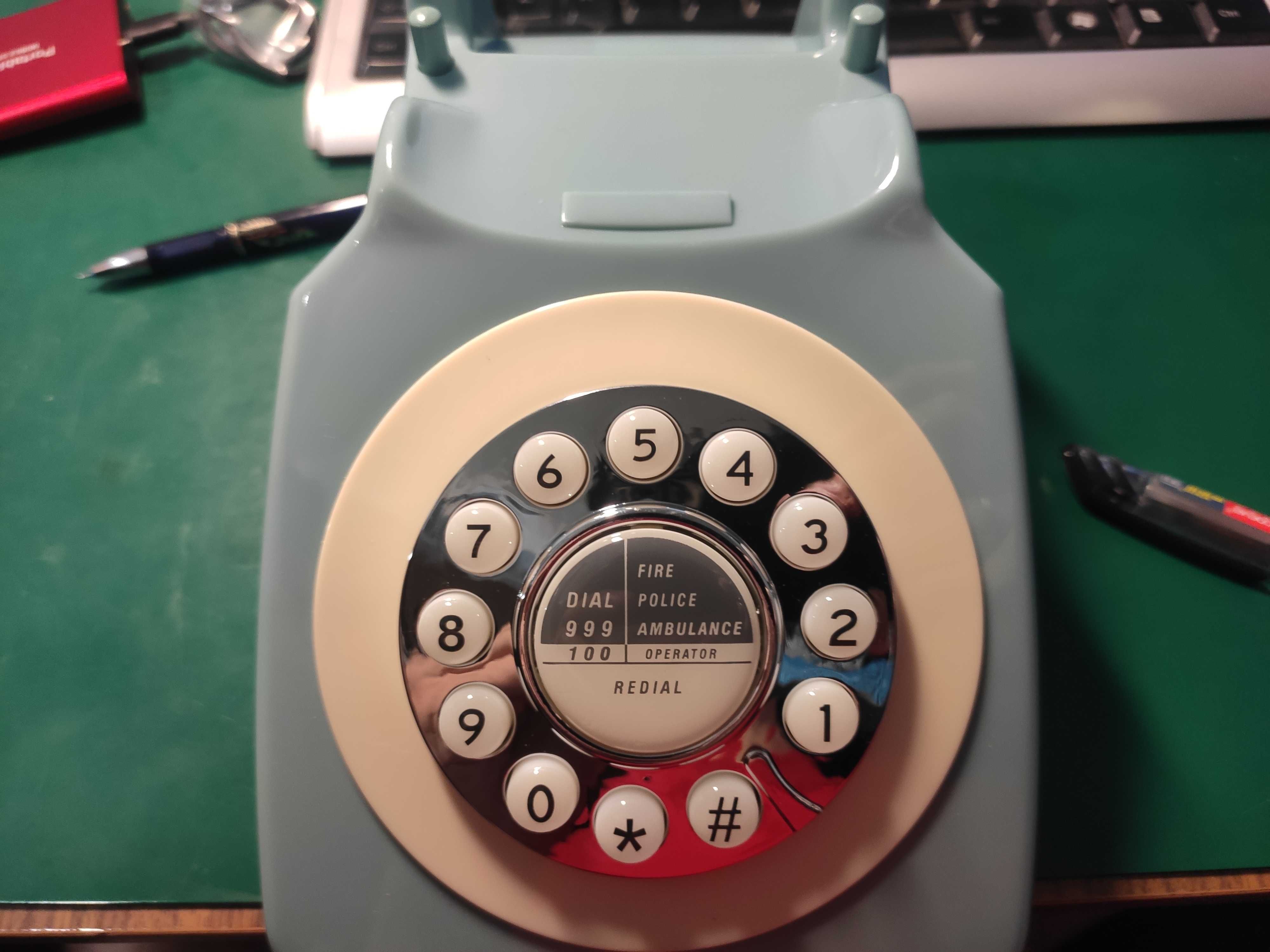 MS300A Telefon stacjonarny w stylu Retro Telefon błękit