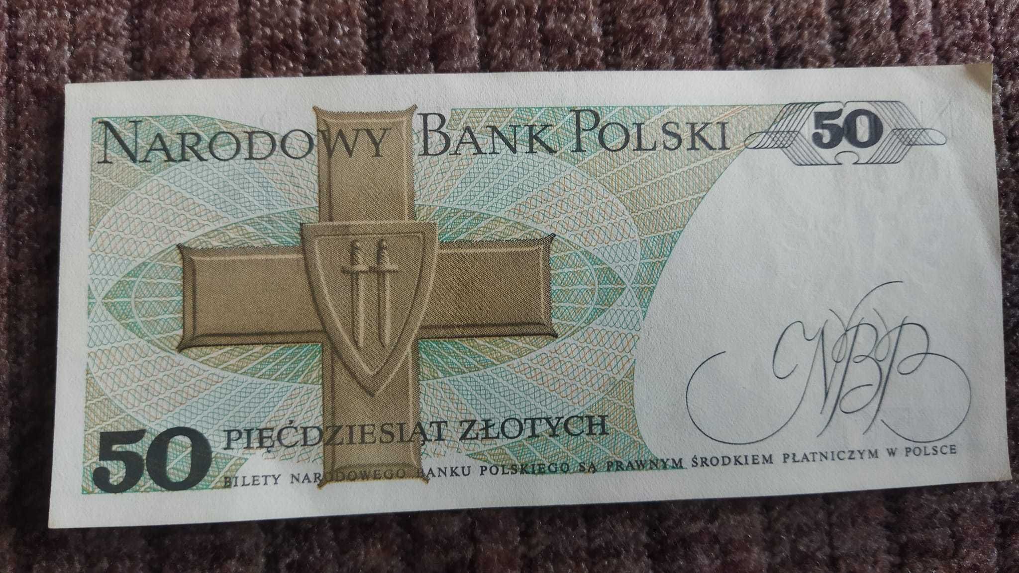 Banknot PRL 50 zł seria HW 1988 Nowy