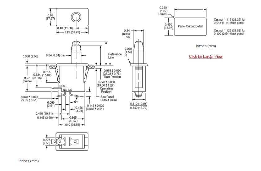 Interruptor de porta/painel Cherry F68A