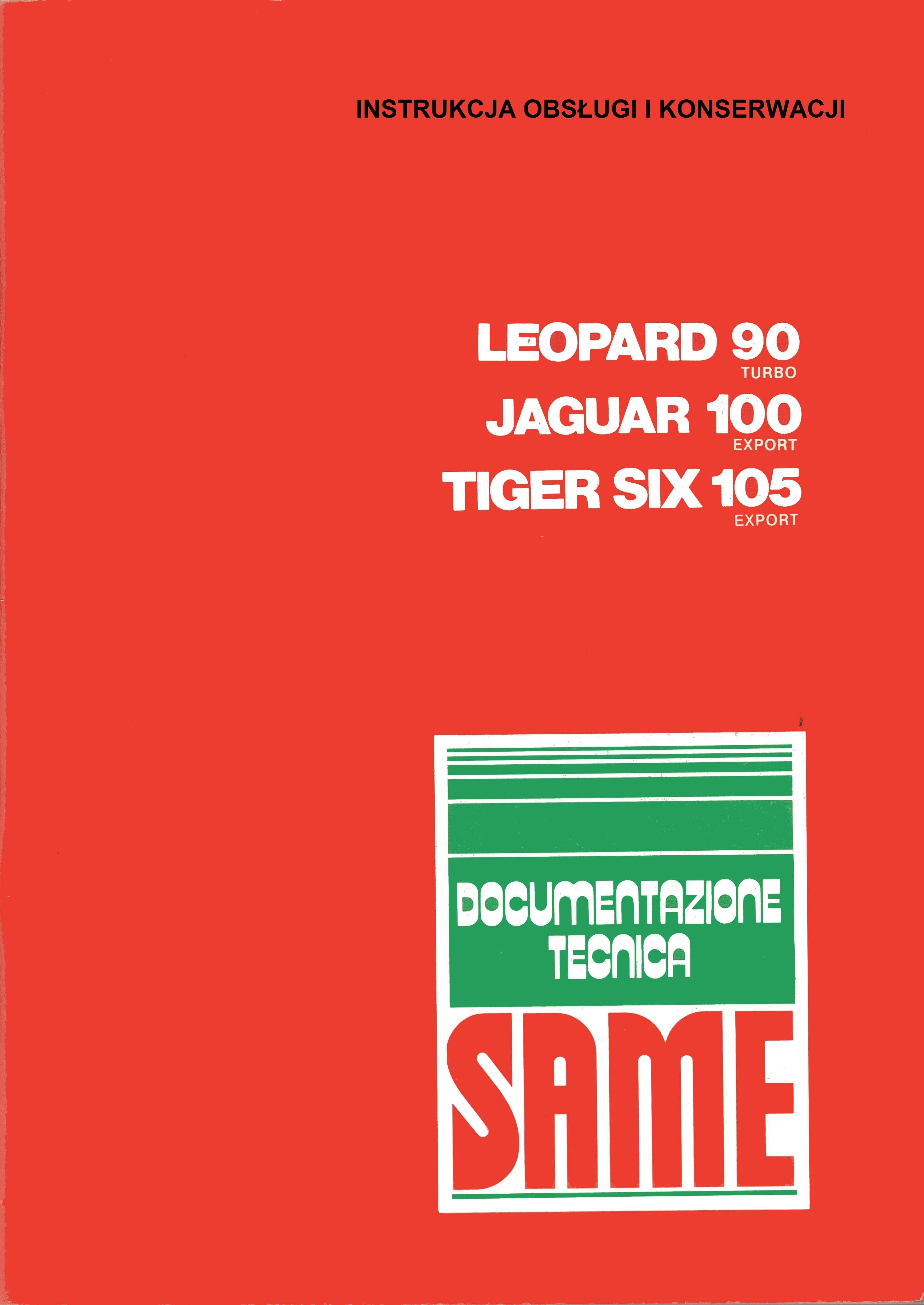Instrukcja obsługi Same Tiger SIX 105 export