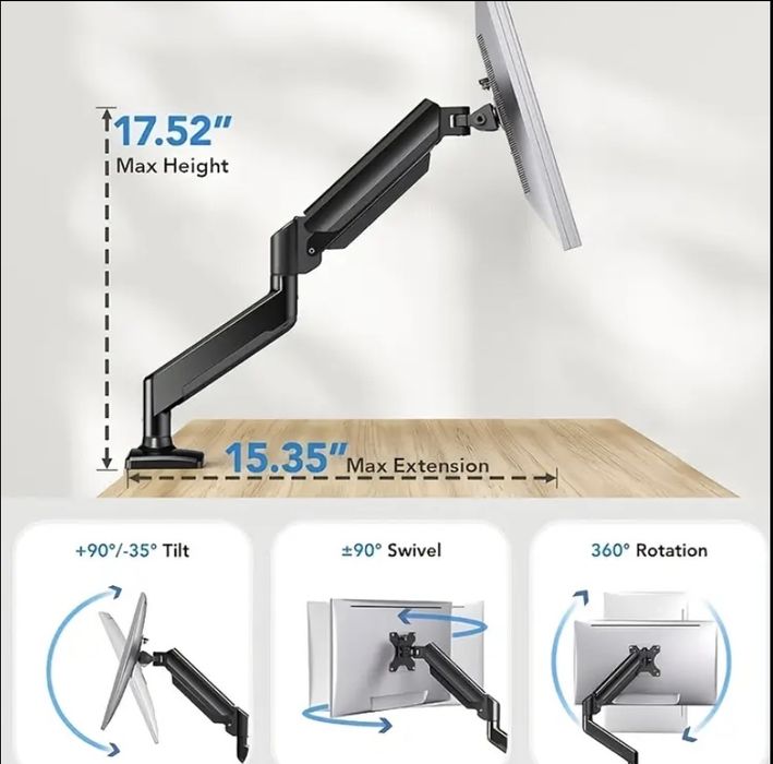 Кронштейн для монітора 13-32ʼ чорний