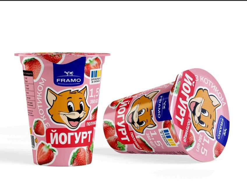 Йогурти банан -ківі, манго, полуниця 350 грам 1,5%