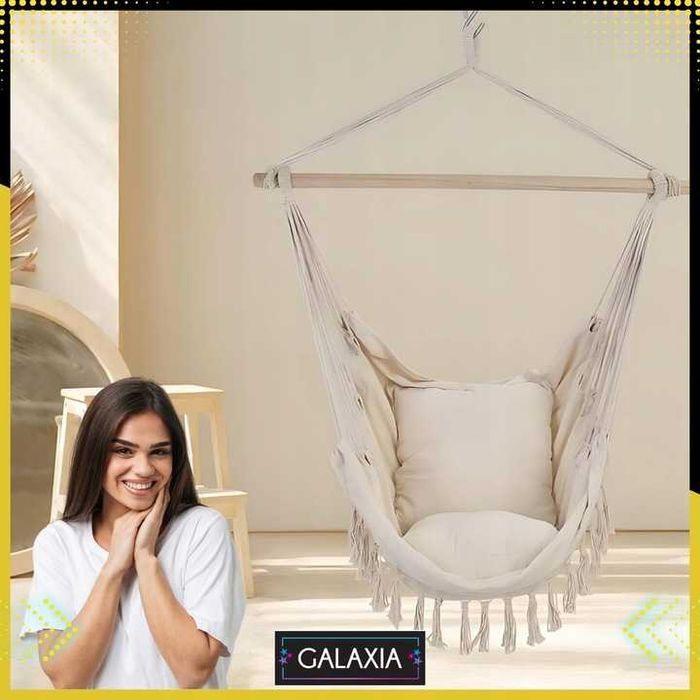 KRZESŁO BRAZYLIJSKIE Fotel Wiszący Huśtawka Hamak Ogrodowy Balkon BOHO