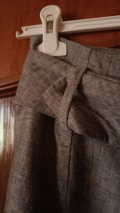 Camaíeu Hiszpańska spódnica lniana o kloszowym kroju, 100% Len, Roz S/