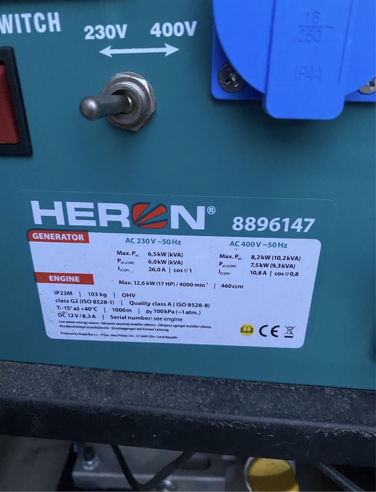 Генератор Heron 3 фазный 8.5 бензин