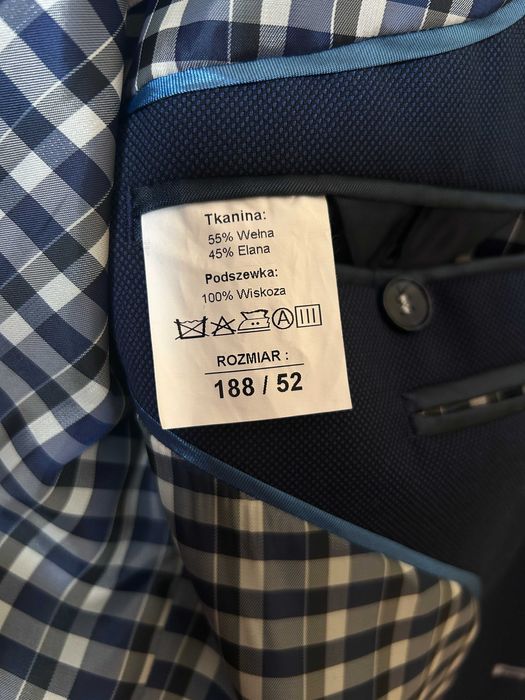 Granatowa męska marynarka elegancka na co dzień 188/52