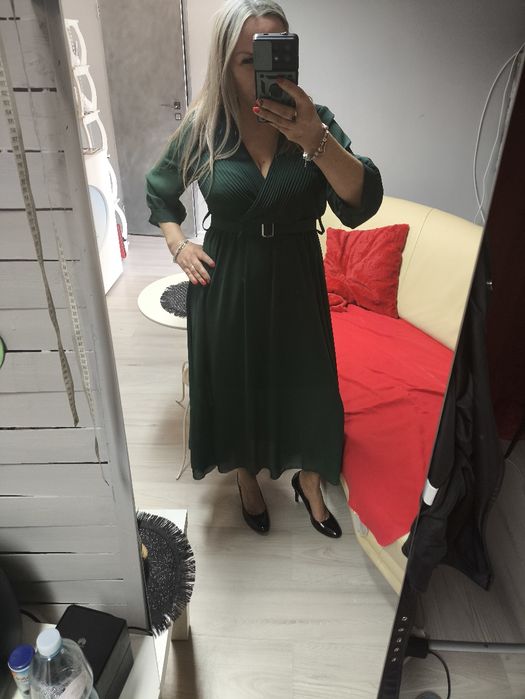 Piękna długa sukienka firmy zieleń Pisa s m l xl XXL