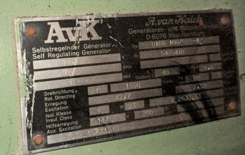 Agregat prądotwórczy 630 KVA tylko 154 godzin