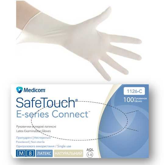 Рукавички латексні текстуровані хлоровані без пудри нестерильні