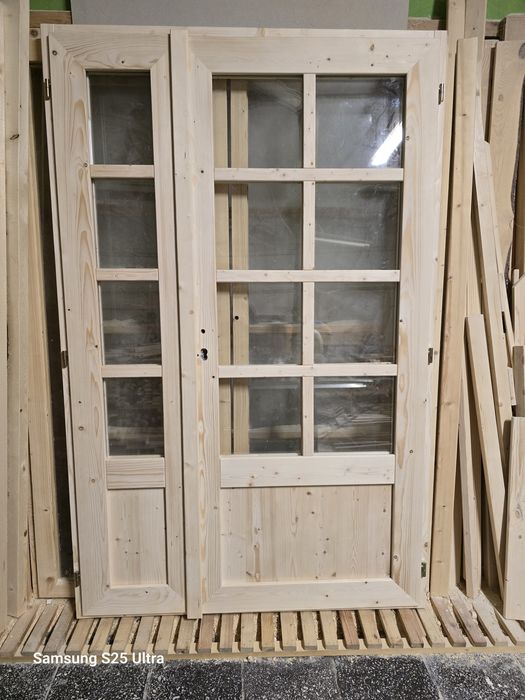 Drzwi drewniane tarasowe 130 x 200