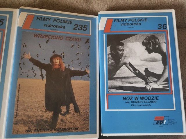 kaseta video VHS Czarodzieje Pociąg Nóż w wodzie Wniebowzięci