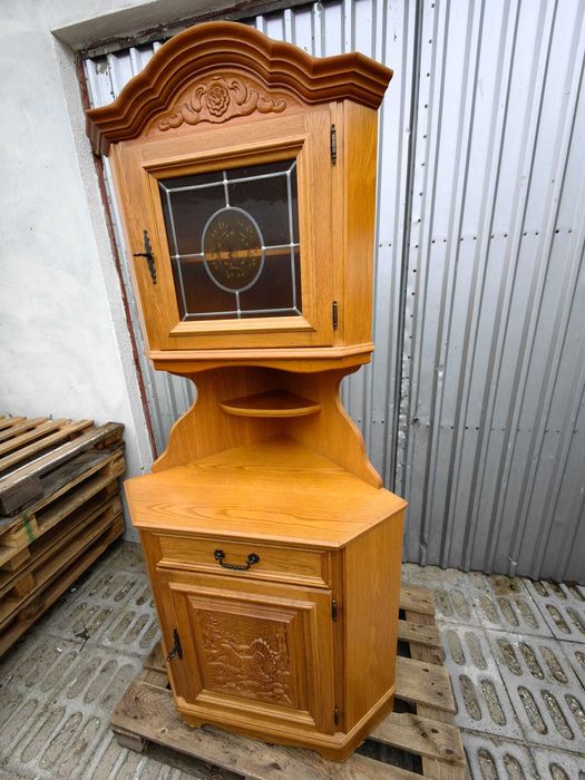 Witryna szafka szafa barek na alkohol narożna ANTYCZNA komoda antyk