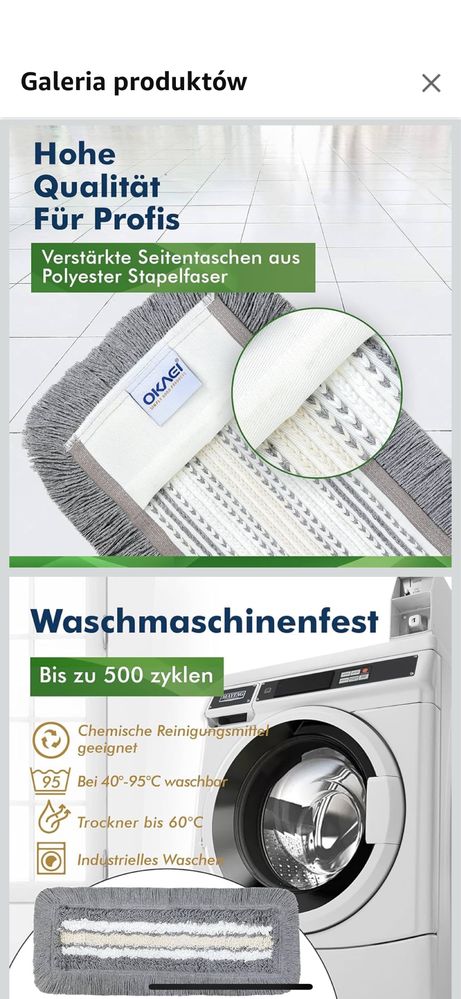 Nakładki na mop 40cm Okaei