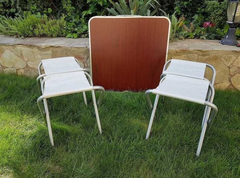 Стол алюминиевый раскладной для пикника + 4 стула