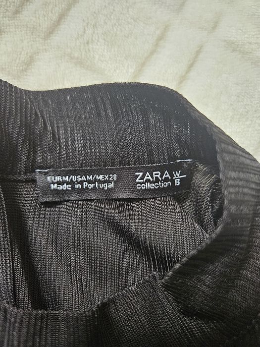 Czarny Top ZARA z koronką M