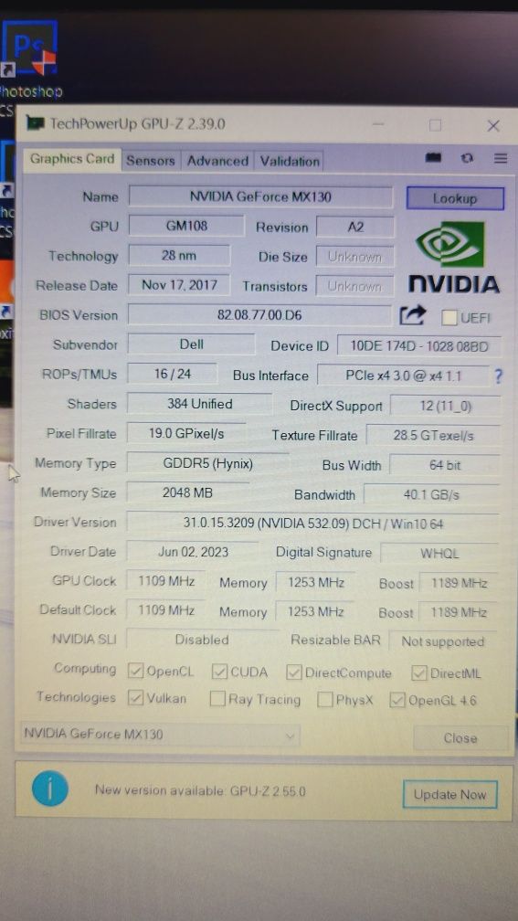Ігровий Dell 15.6FHD i7-8565/16 DDR4/256Ssd/nvidia mx130 2 gb