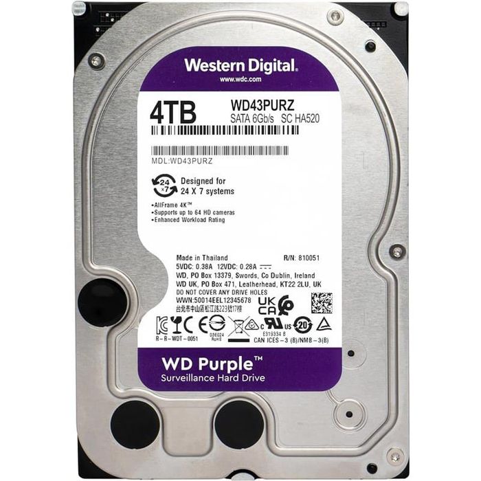 Жорсткий диск Western  Digital 4TB PURPLE (WD43PURZ)