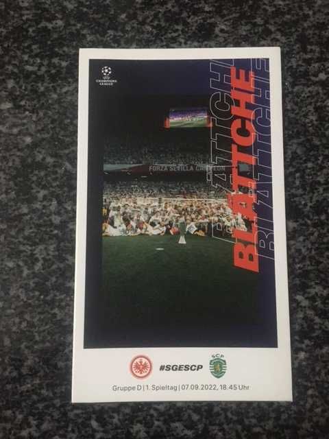 Liga dos Campeões -Frankfurt vs Sporting -Programa Oficial - 2022/2023