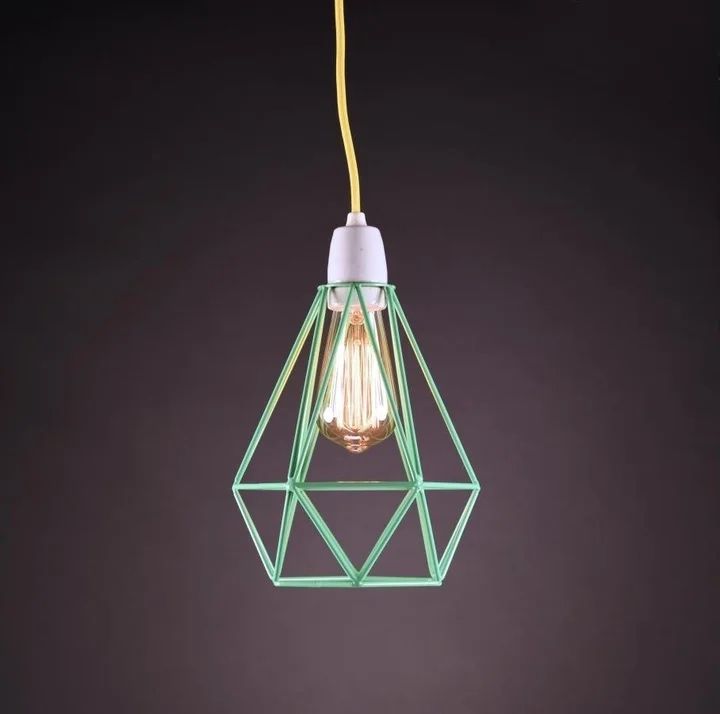 Lampa wisząca Diamond ∅18x28 cm miętowa FILAMENT 006