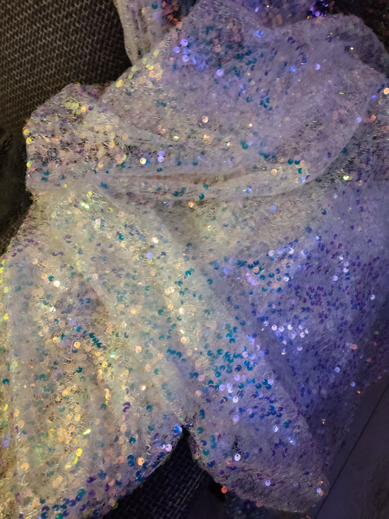 Zasłony błyszczące cekinowe holograficzne dekoracyjne Glamour 2 sztuki