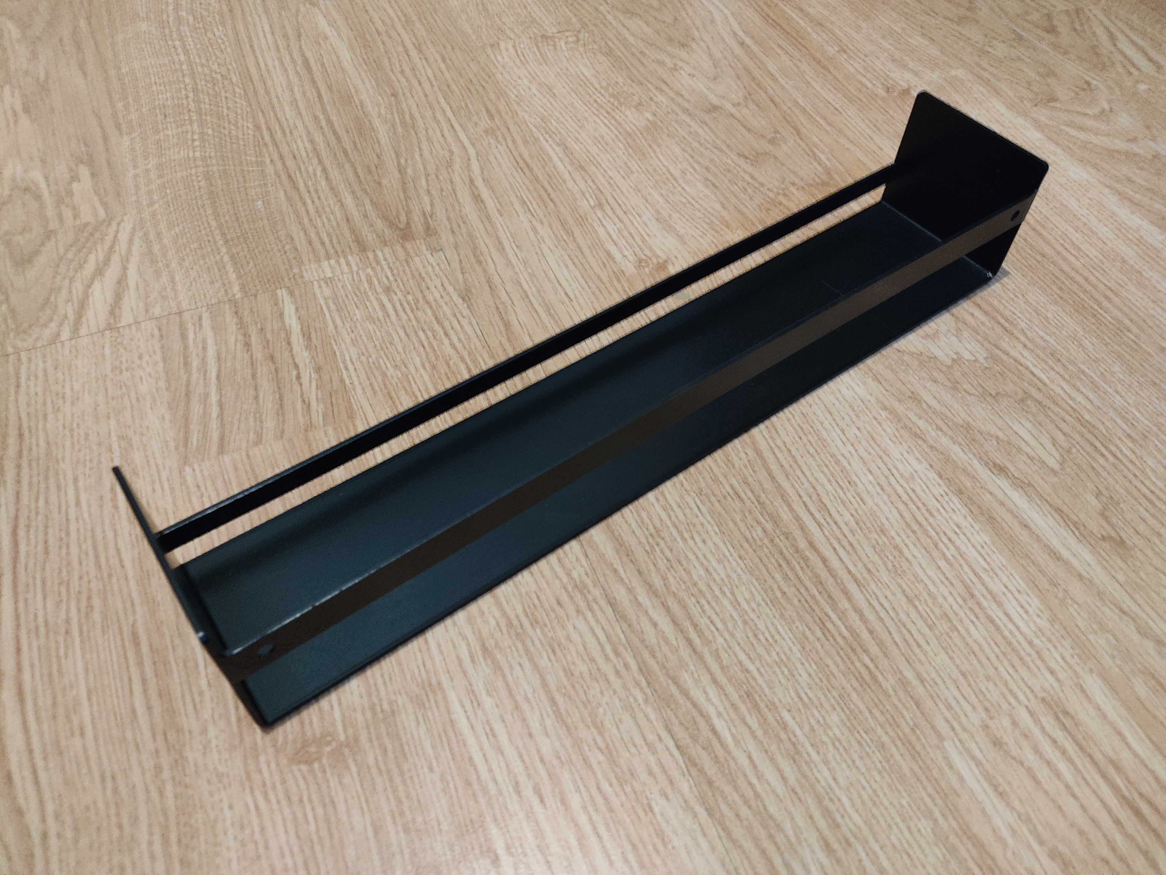PÓŁKA wisząca na słoiczki na PRZYPRAWY METALOWA czarna solidna LOFT