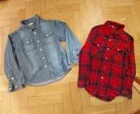 Байковая и джинсовая рубашка на кнопках для девочки YD 128