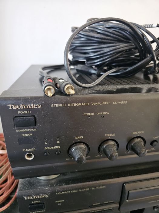Wzmacniacz Technics SU-V500 + Kolumny Q5000 + Odtwarzacz + Okablowanie