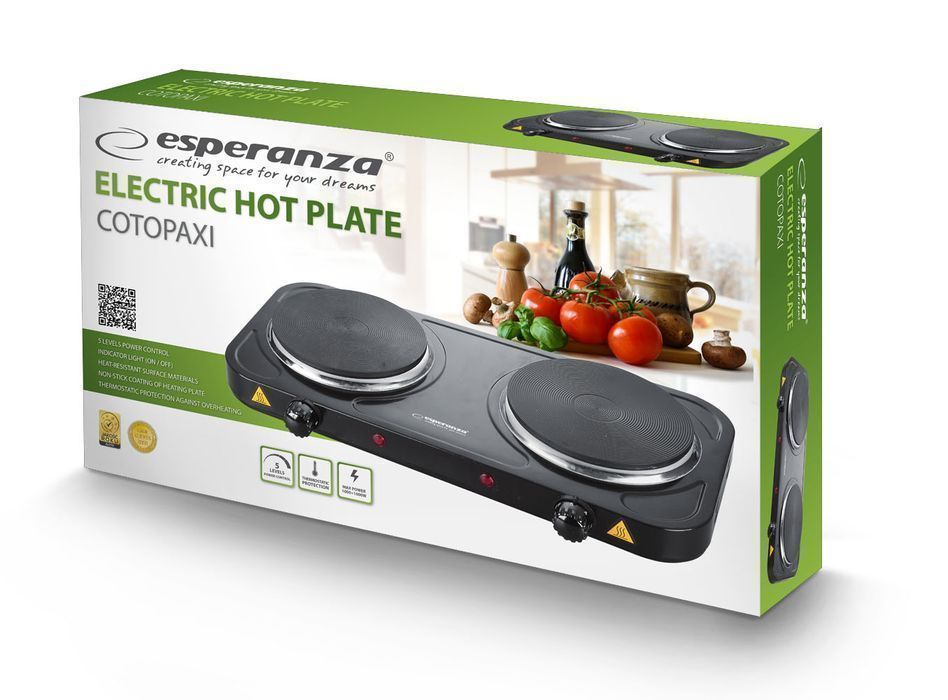 Kuchenka elektryczna dwupalnikowa turystyczna przenośna COTOPAXI