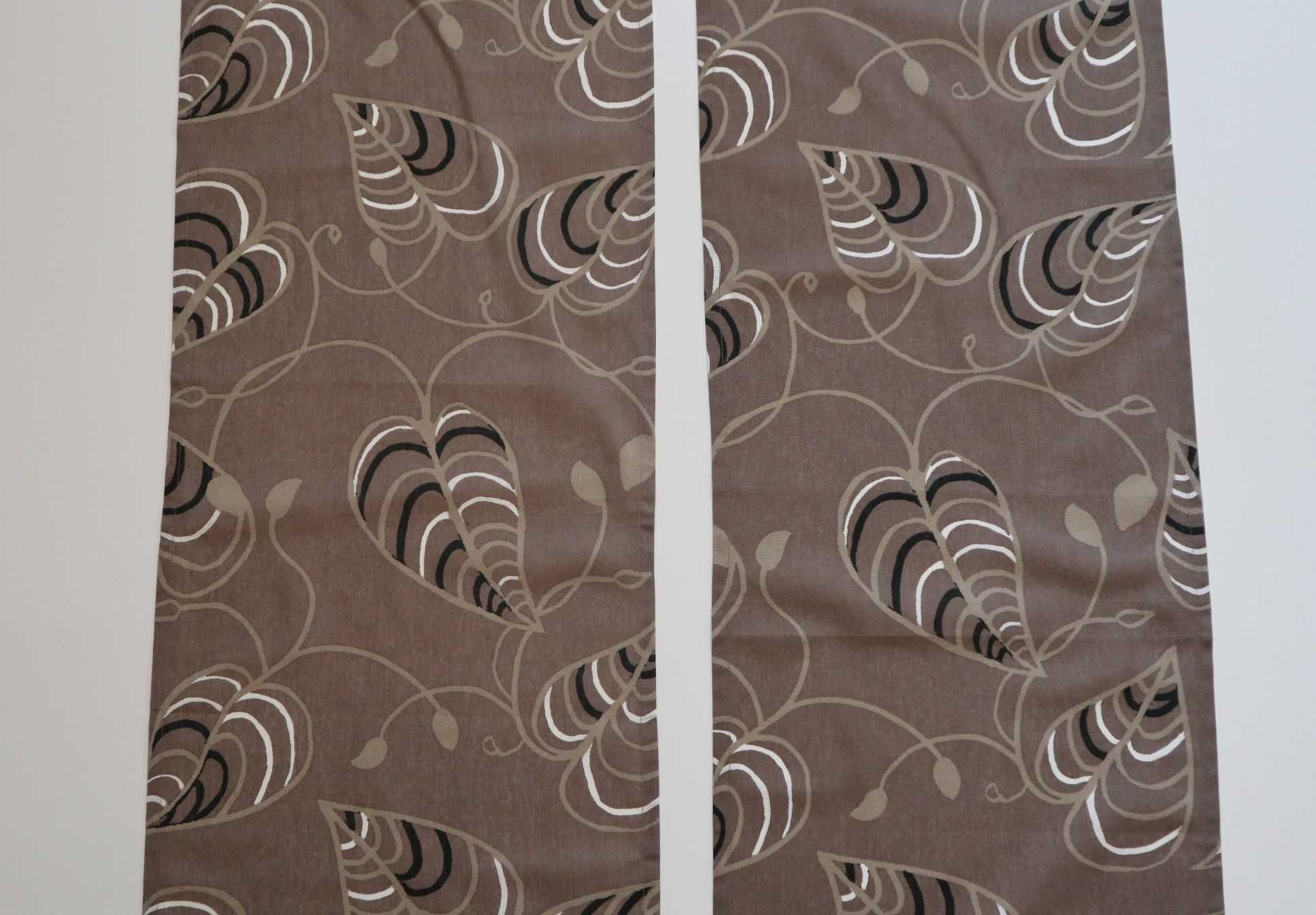 Zasłony/panele ozdobne na okno 2 szt. 42x232 brązowe liście