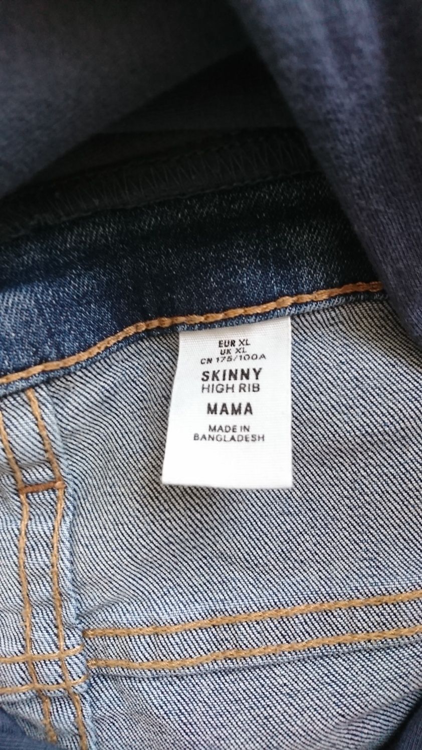 Jeansowe spodnie ciążowe H&m XL