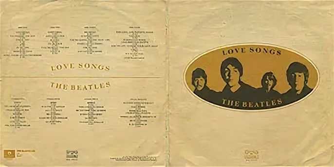 Пластинка"The Beatles"Love Songs".Конверт из 2-х пластинок.