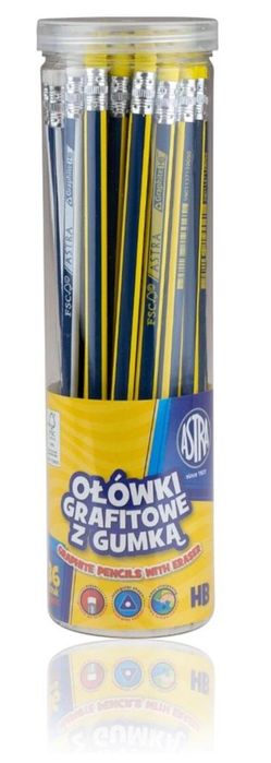 Ołówek trójkątny HB z gumką Drum (36szt) ASTRA ASTRA papiernicze
