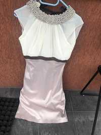 Sukienka elegancka 38 z perłami