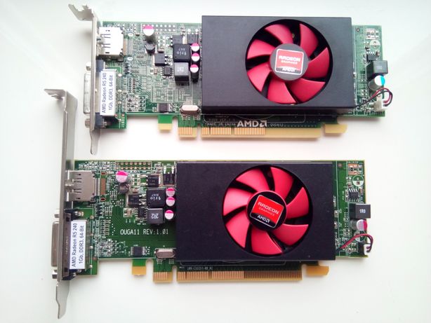 Видеокарту AMD Radeon R5 240 1Gb, R5 430 2Gb